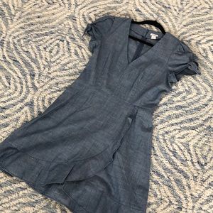 J. Crew blue wrap dress. Never been worn. Zippered back. Size 6